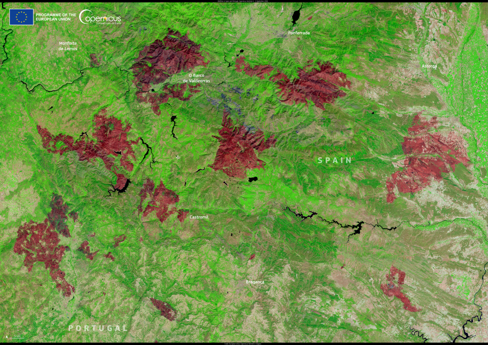 La huella de los devastadores incendios en España y Portugal