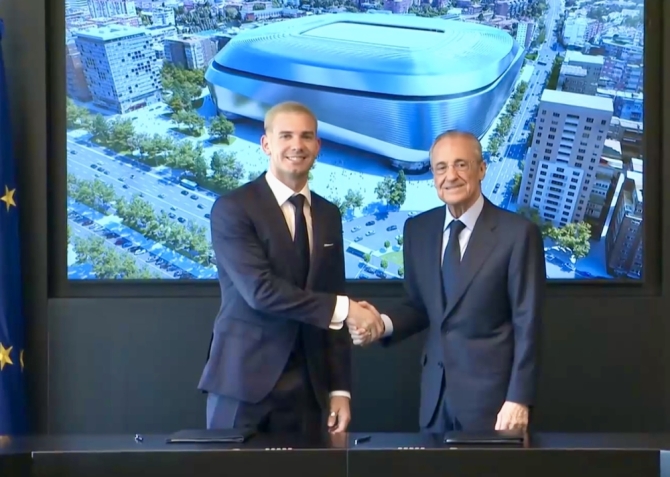Franco Mastantuono y Florentino Pérez