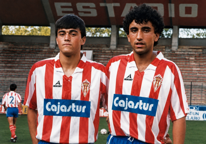 Luis Enrique junto a Abelardo en sus inicios en el Sporting de Gijón Luis Enrique junto a Abelardo en sus inicios en el Sporting de Gijón