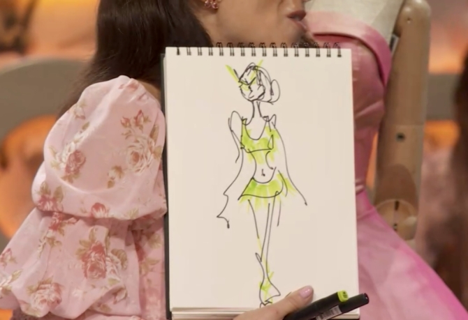 Boceto del vestido de María Escoté