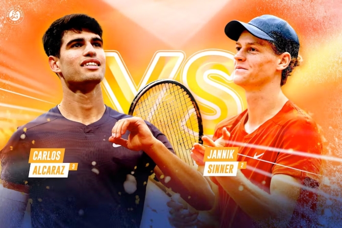 Apasionante choque entre Alcaraz y Sinner en semifinales de Roland Garros
