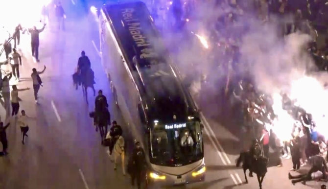 Real Madrid - Manchester City: el impresionante recibimiento al autobús madridista