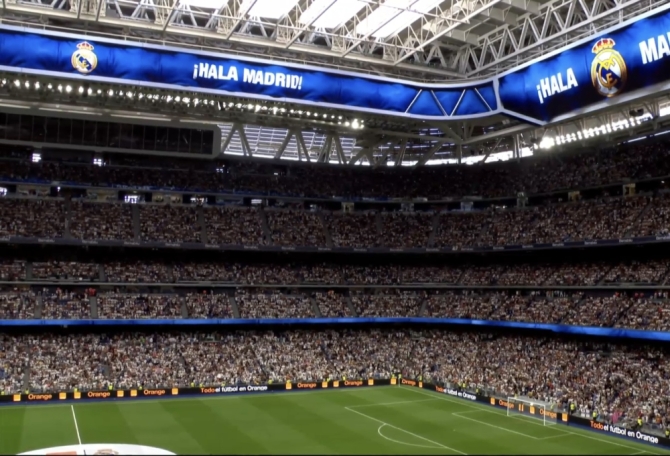El Bernabéu en el choque contra el Espanyol