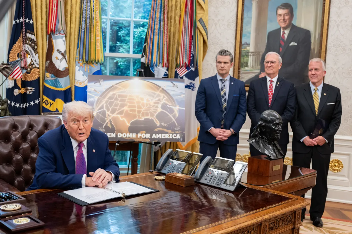 Trump en la presentación del Golden Dome