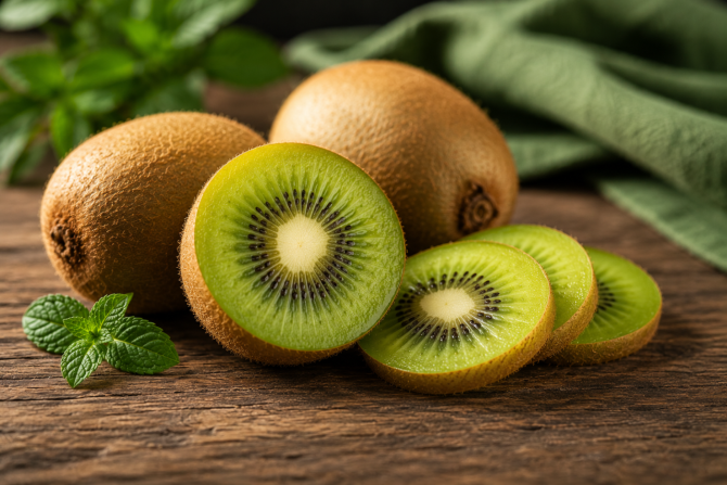 El kiwi destaca por su bajo índice glucémico, su contenido en fibra y su riqueza en vitamina C, características que lo convierten en una de las frutas más recomendadas para consumir durante la noche.