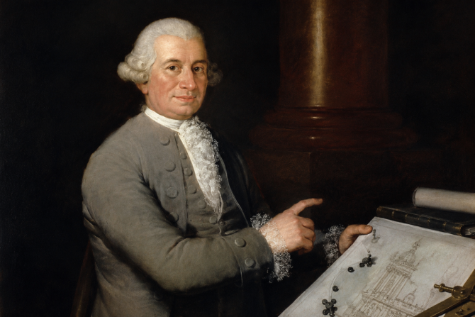 Retrato de Ventura Rodríguez pintado por Francisco de Goya. Imagen completada mediante IA