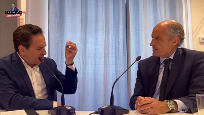 Castillon y Camps en un momento de la entrevista