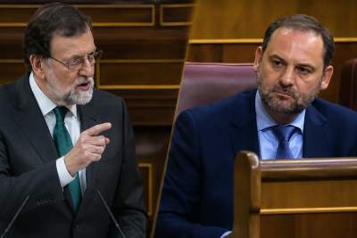 Mariano Rajoy y José Luis Ábalos durante el debate de la moción de censura celebrado en el Congreso de los Diputados en 2018